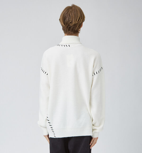 ABAHOUSE「【AH ABAHOUSE】ハンドステッチ タートルネック オーバー ニット」|ニット・セーター|