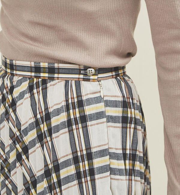 Rouge vif「ランダムヘムプリーツチェックスカート」|スカート|