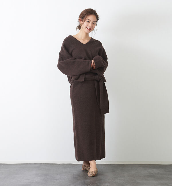 Rouge vif「ヤク混ニットラップスカート」|スカート|