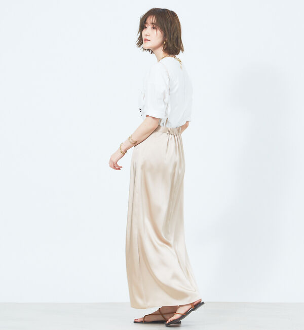 Rouge vif「サスペンダー付きマーメイドスカート」|スカート|ベージュ