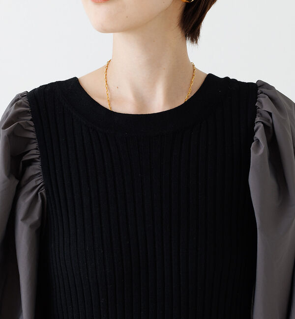 Rouge vif「ファブリック  スリーブニットワンピース」|ワンピース|