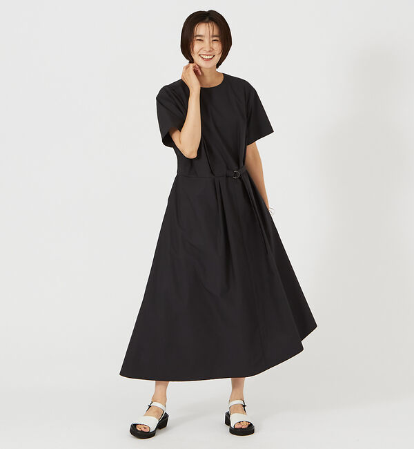 qualite「タイプライタードローワンピース」|ワンピース|ブラック