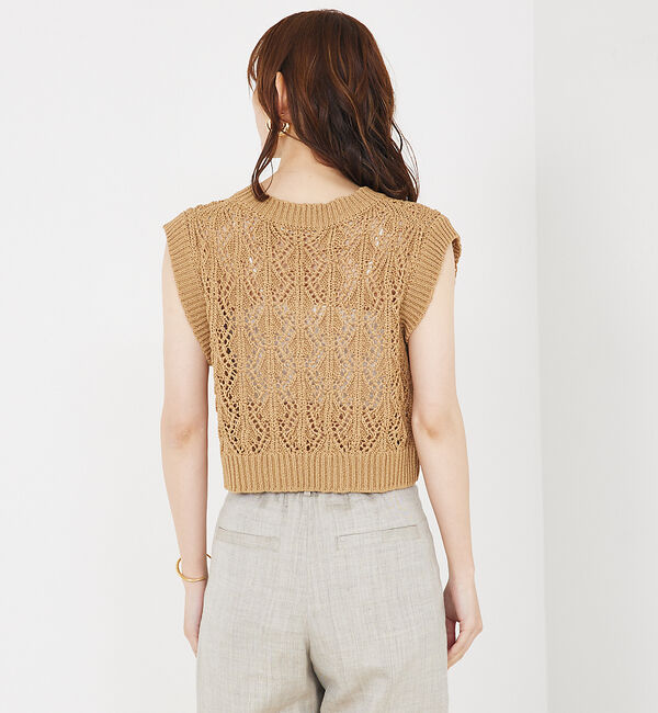 qualite「リーフローゲージニット」|ベスト・ジレ|