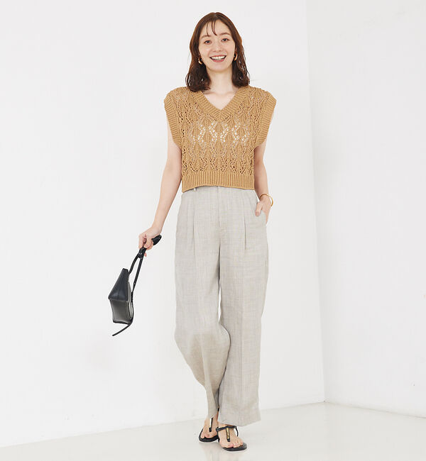 qualite「リーフローゲージニット」|ベスト・ジレ|