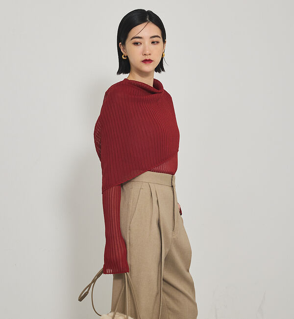 qualite「【Oggi掲載】ワイドリブシアースヌードニット/スヌード取り外し可能」|ニット・セーター|