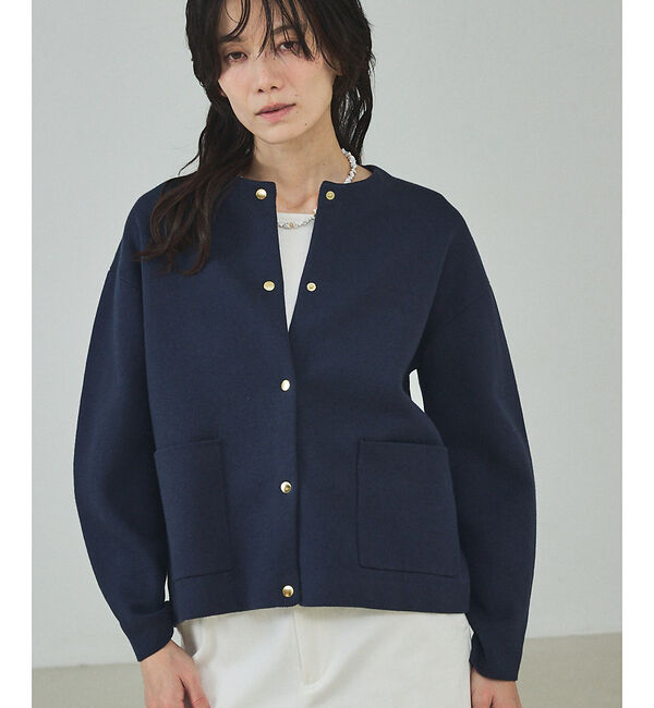 qualite「ダブルフェイスニットカーディガン【予約】」|カーディガン|