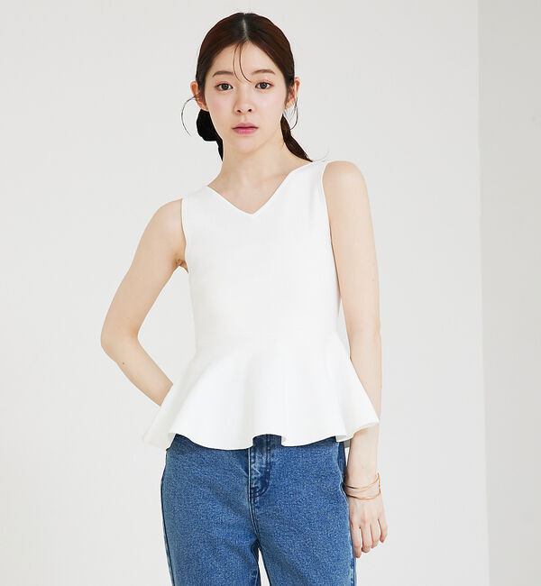 SELFIST「ペプラムノースリーブニット」|ニット・セーター|