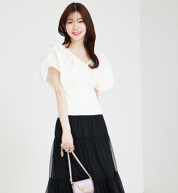 SELFIST「ニットドッキングバルーンブラウス」|シャツ・ブラウス|