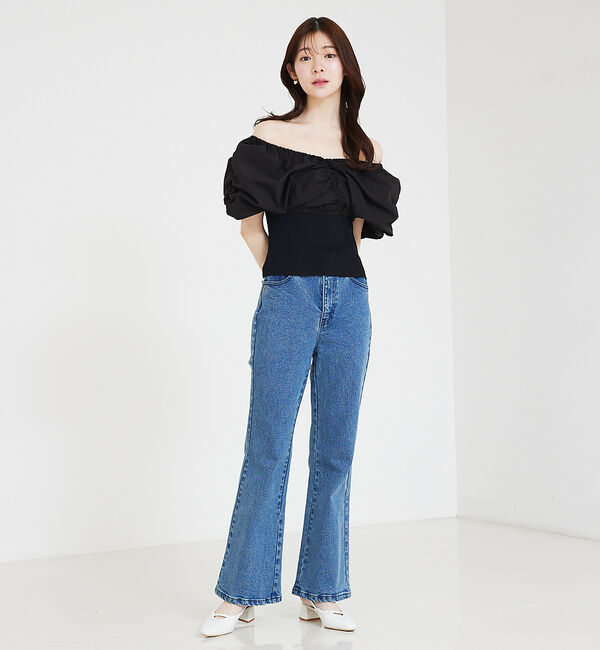 SELFIST「ニットドッキングバルーンブラウス」|シャツ・ブラウス|