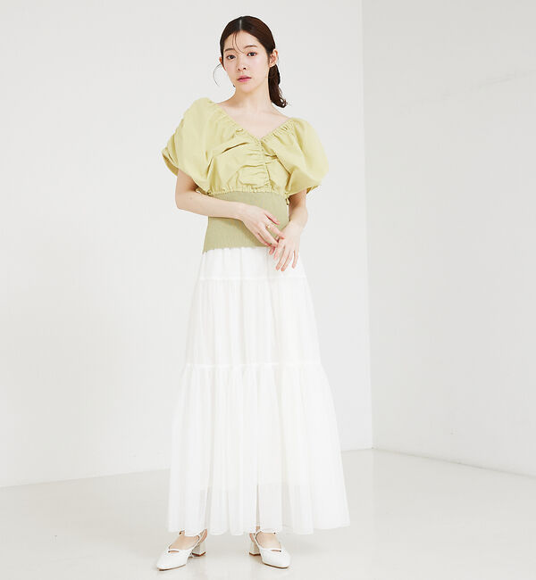 SELFIST「ニットドッキングバルーンブラウス」|シャツ・ブラウス|