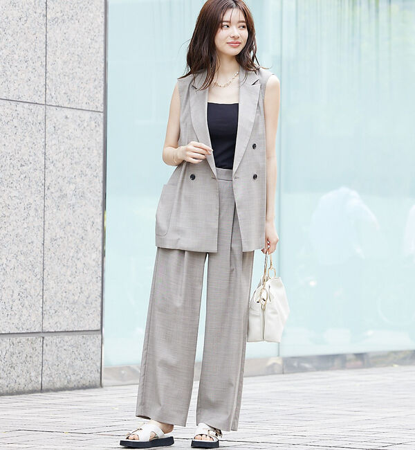 abahouse mavie「【LEE掲載・セットアップ対応】メランジ調ストレートパンツ/リネンライクタックス」|その他|