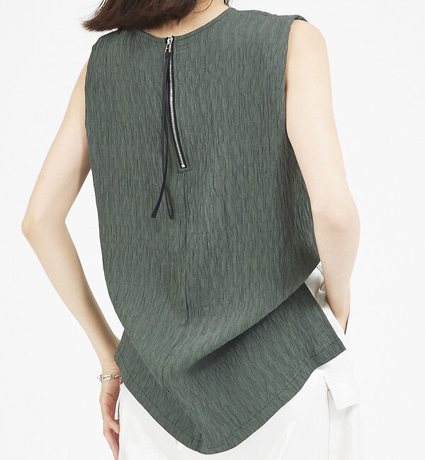 abahouse mavie「【セットアップ対応】楊柳バックジップノースリプルオーバー」|シャツ・ブラウス|グリーン