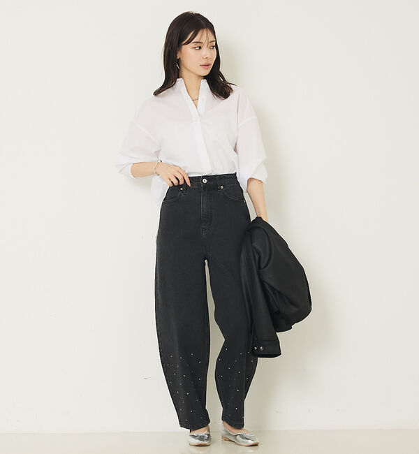 abahouse mavie「オリジナルカーブデニム（ラインストーン付き）」|デニム|