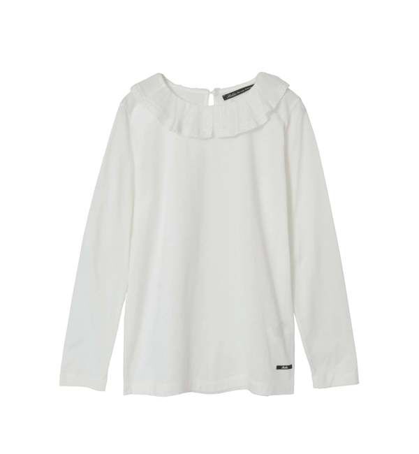 TIARA「【Bilitis dix-sept ans/ビリティス・ディセッタン】Tulle Collar Long T」|Tシャツ・カットソー|ホワイト
