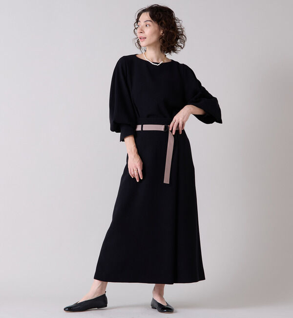 Liesse「バックサテンバイカラーベルトスカート」|スカート|