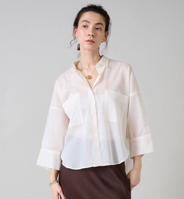 Liesse「《大草直子さん着用》シアーショートシャツ」|シャツ・ブラウス|オフホワイト