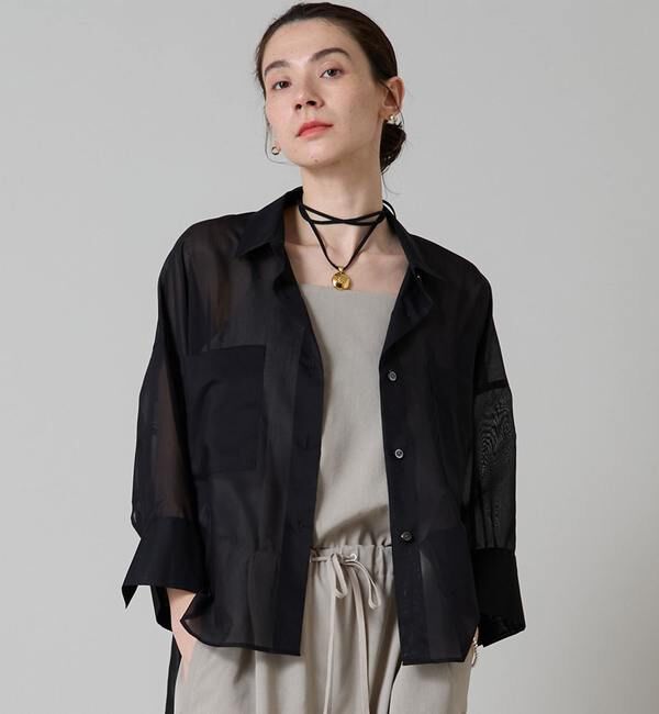 Liesse「《大草直子さん着用》シアーショートシャツ」|シャツ・ブラウス|ブラック