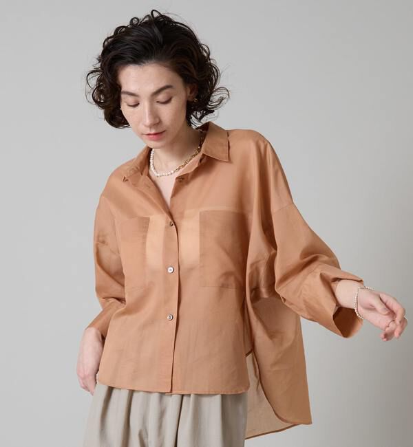 Liesse「《大草直子さん着用》シアーショートシャツ」|シャツ・ブラウス|テラコッタ