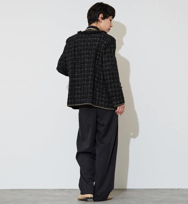 Liesse「ブレード使いノーカラーツイードジャケット」|ノーカラージャケット|