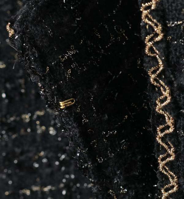 Liesse「ブレード使いノーカラーツイードジャケット」|ノーカラージャケット|