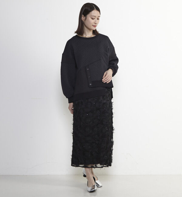 Soffitto「チュール刺繍Iラインスカート」|スカート|
