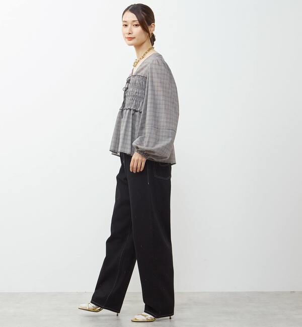 Soffitto「《WEB限定》前後2WAYシャーリングブラウス」|シャツ・ブラウス|