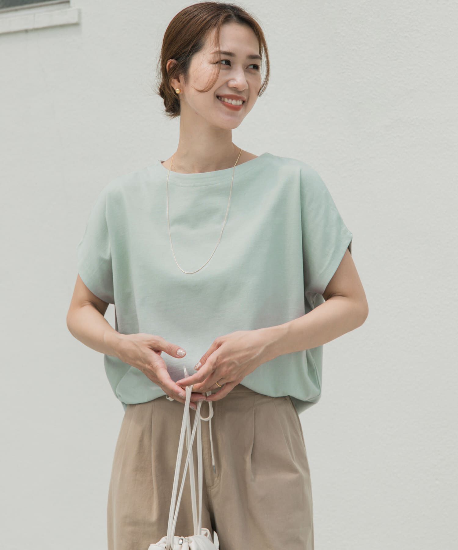 URBAN RESEARCH DOORS「ドライコットンボートネックプルオーバー」|Tシャツ・カットソー|