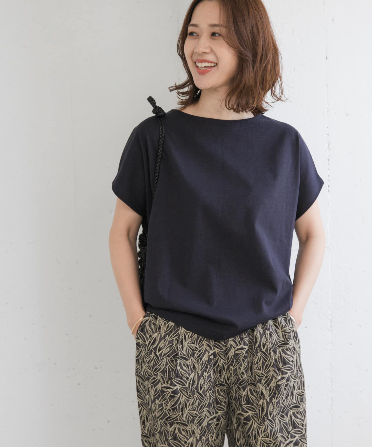 URBAN RESEARCH DOORS「ドライコットンボートネックプルオーバー」|Tシャツ・カットソー|