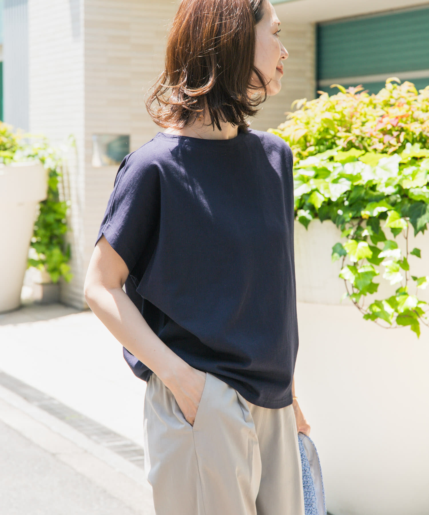 URBAN RESEARCH DOORS「ドライコットンボートネックプルオーバー」|Tシャツ・カットソー|