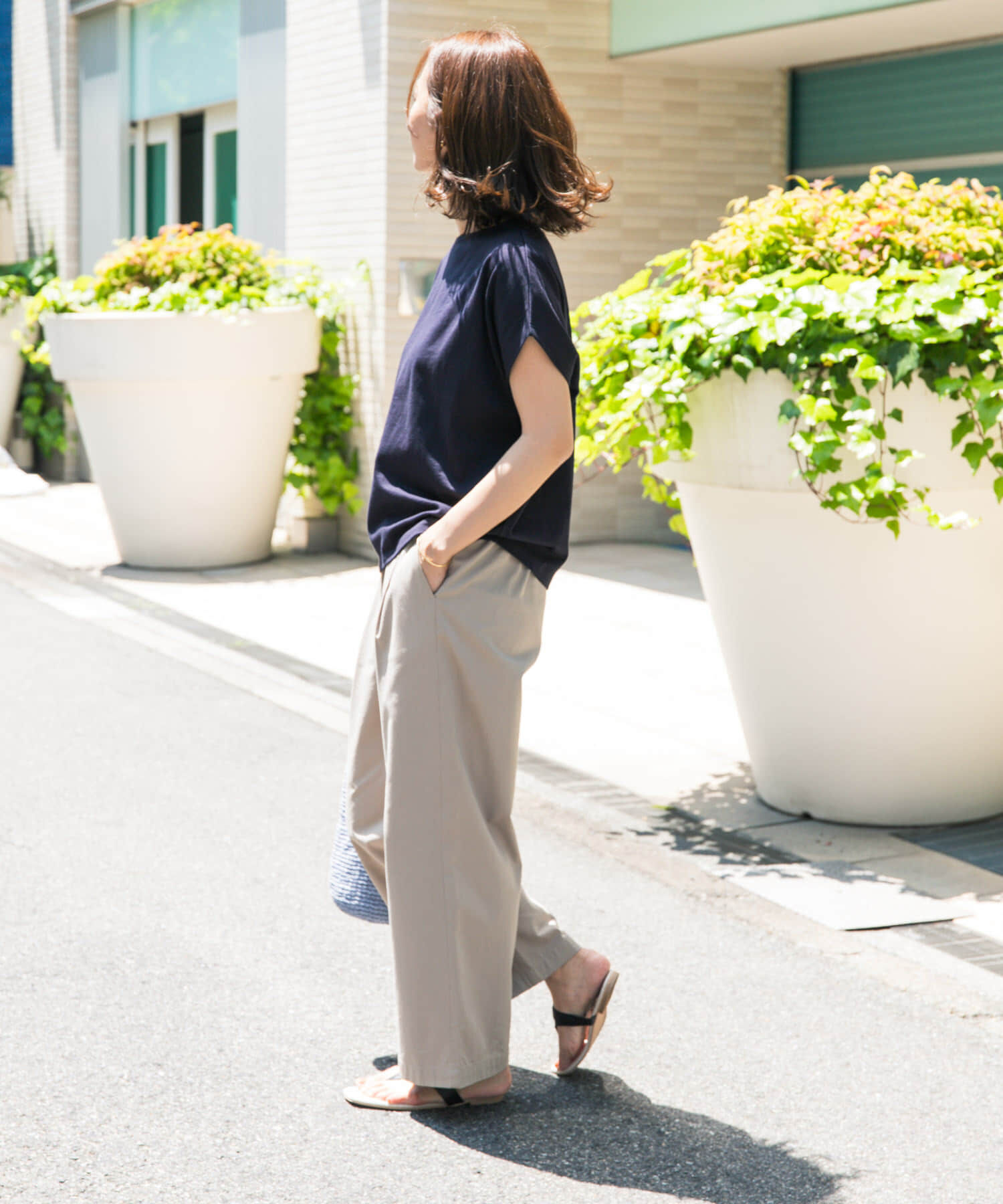 URBAN RESEARCH DOORS「ドライコットンボートネックプルオーバー」|Tシャツ・カットソー|