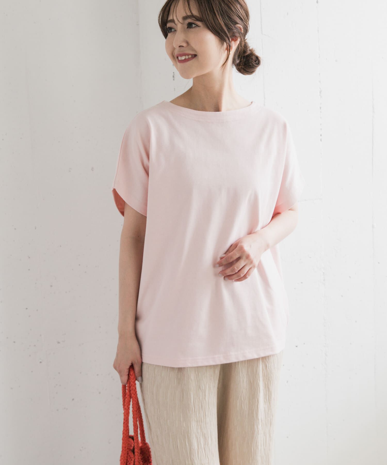 URBAN RESEARCH DOORS「ドライコットンボートネックプルオーバー」|Tシャツ・カットソー|