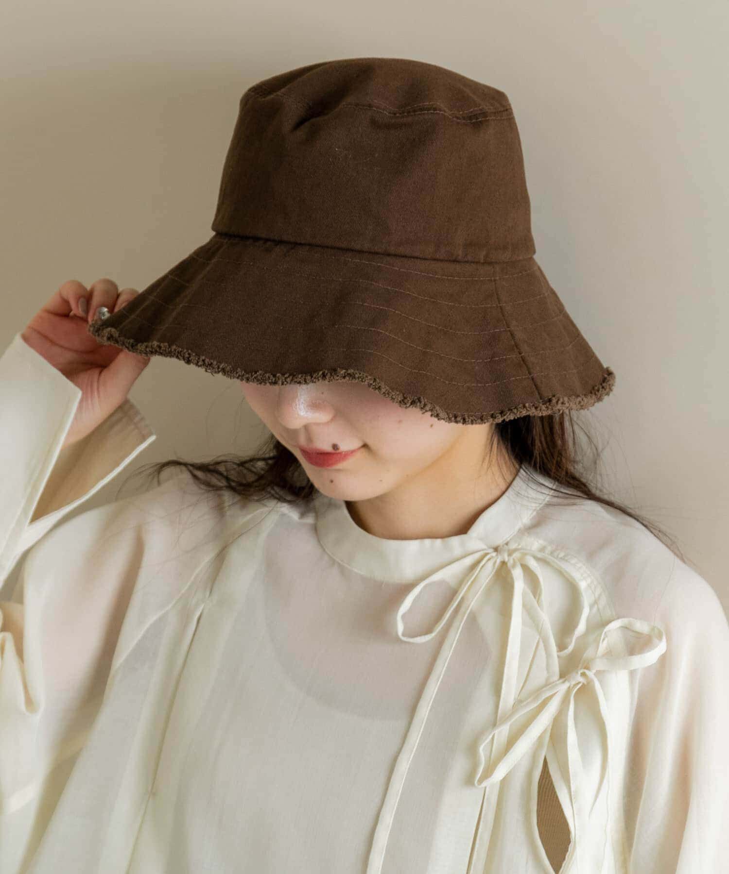 SMELLY「ツイルフリンジバケットハット」|ハット|ブラウン