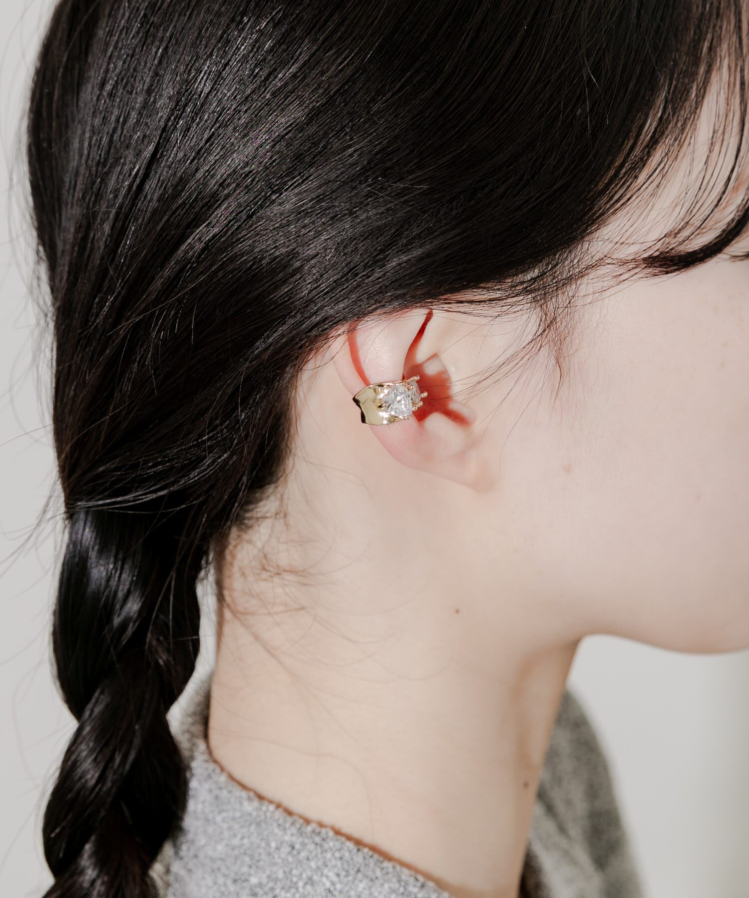 SMELLY「ビジューハートワイドイヤカフ」|イヤリング|