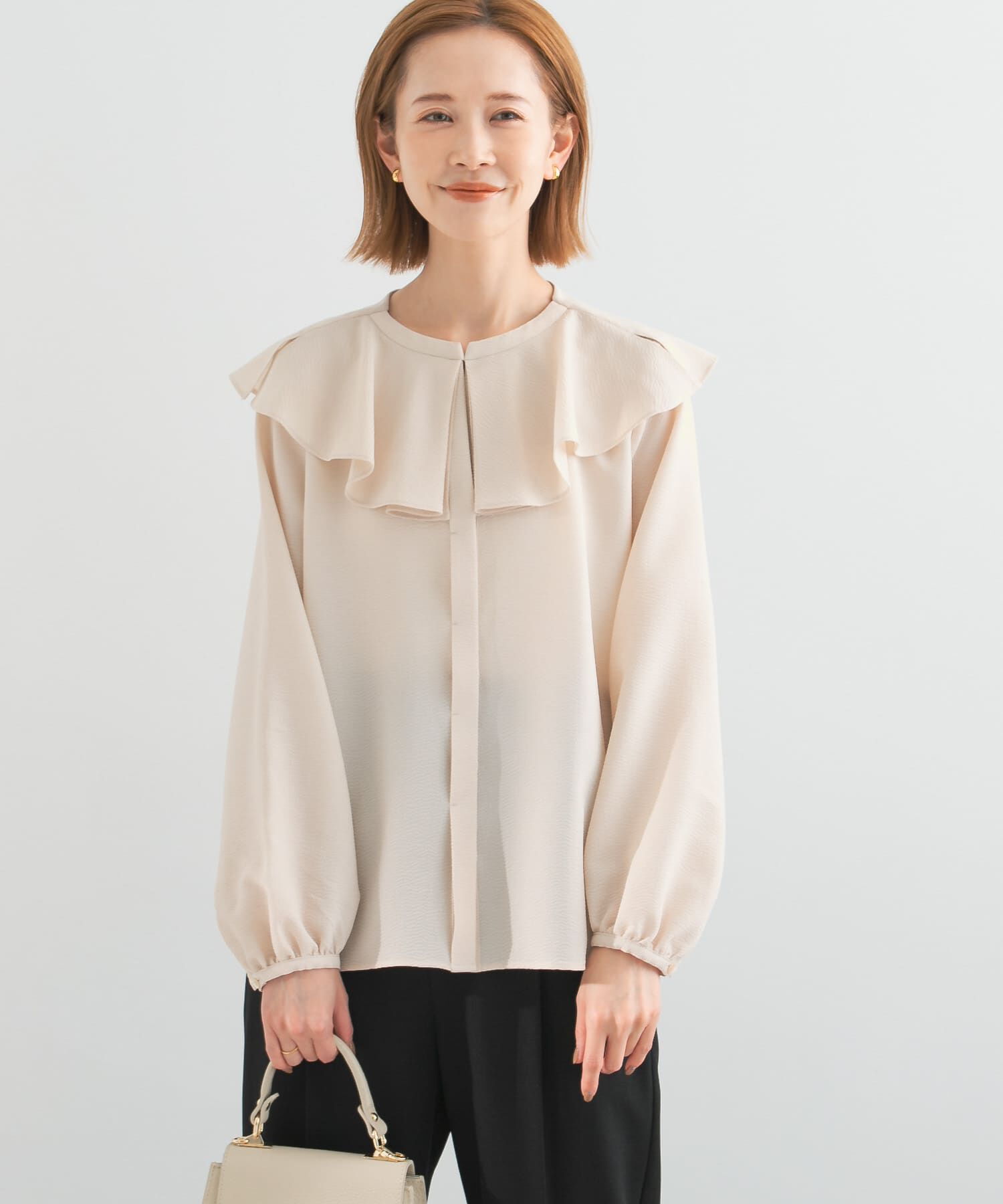 URBAN RESEARCH ROSSO「楊柳フリルブラウス」|シャツ・ブラウス|