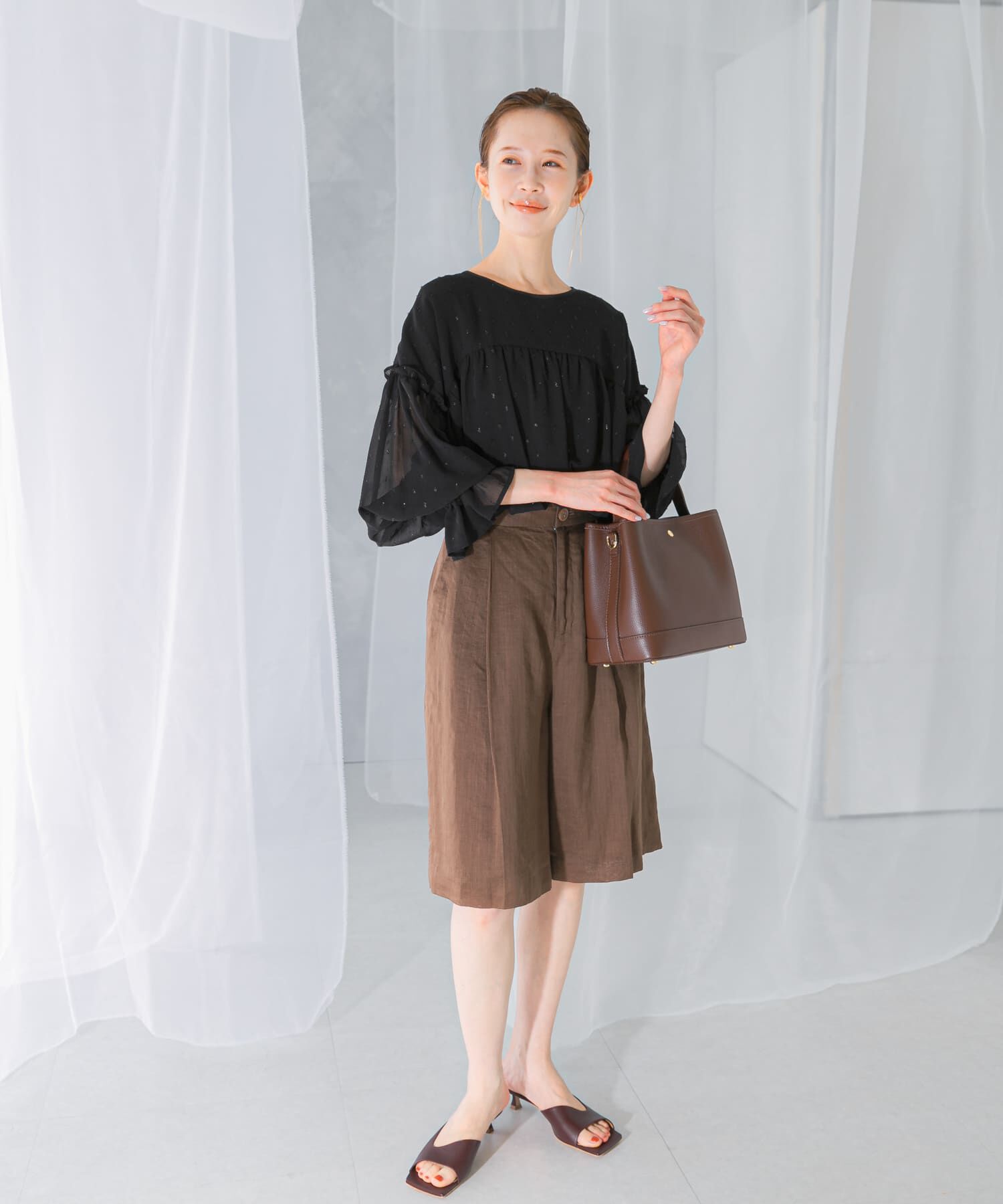 URBAN RESEARCH ROSSO「カットジャガードフリルブラウス」|シャツ・ブラウス|