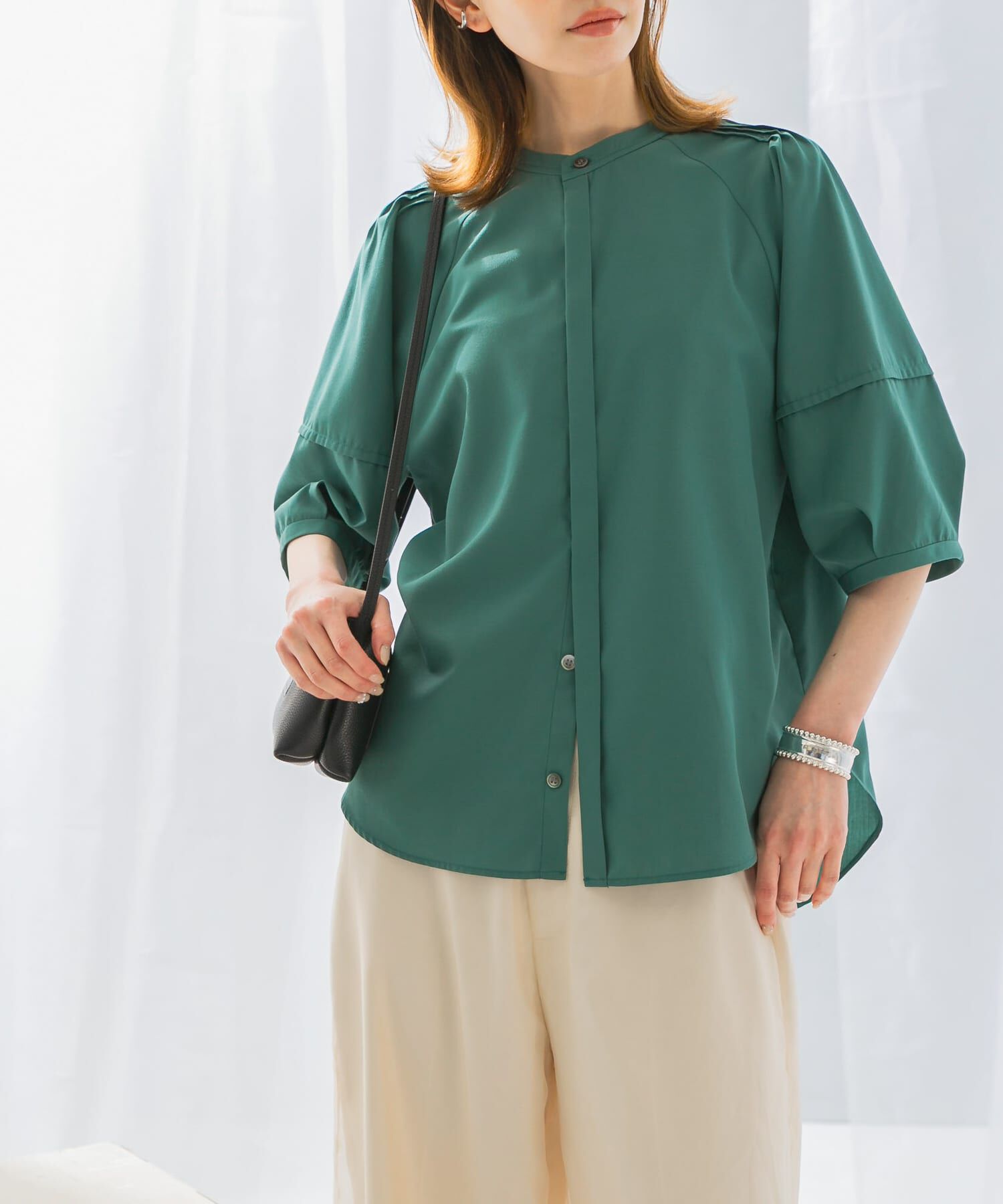 URBAN RESEARCH ROSSO「UVカットウォッシャブルリネン混シャツブラウス」|シャツ・ブラウス|