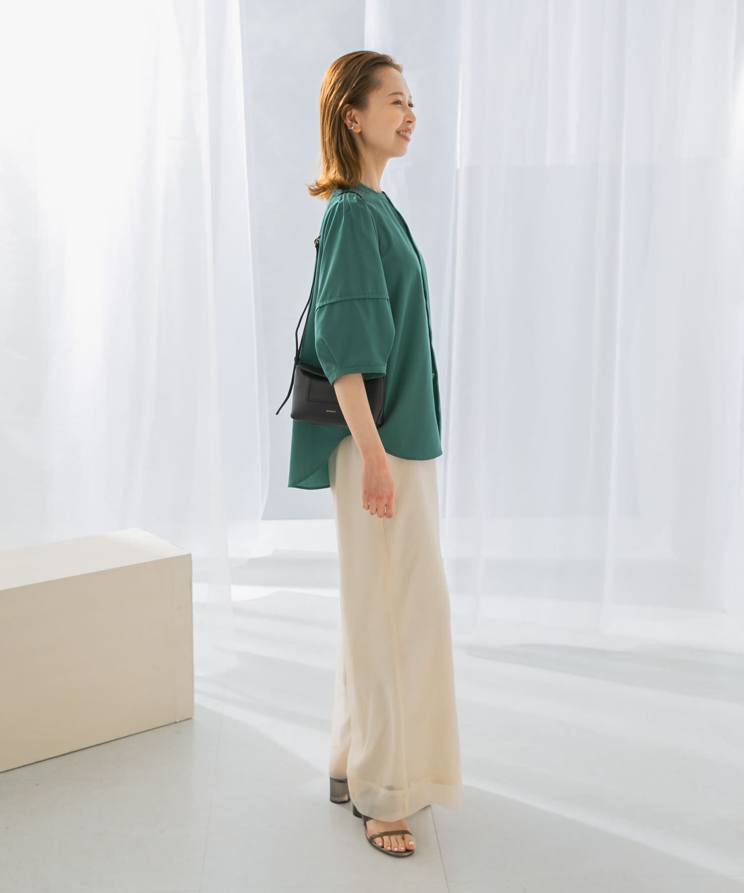 URBAN RESEARCH ROSSO「UVカットウォッシャブルリネン混シャツブラウス」|シャツ・ブラウス|