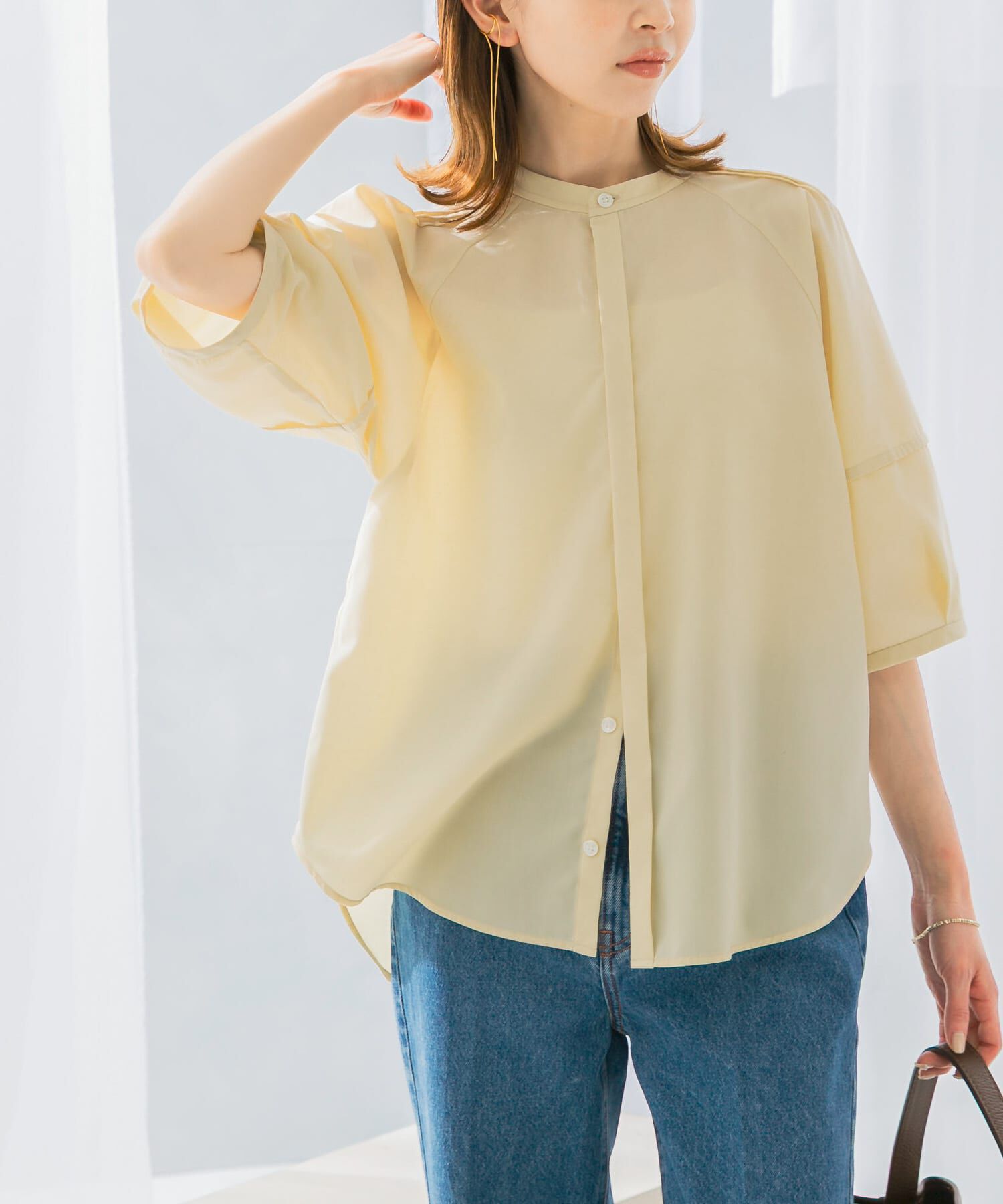 URBAN RESEARCH ROSSO「UVカットウォッシャブルリネン混シャツブラウス」|シャツ・ブラウス|