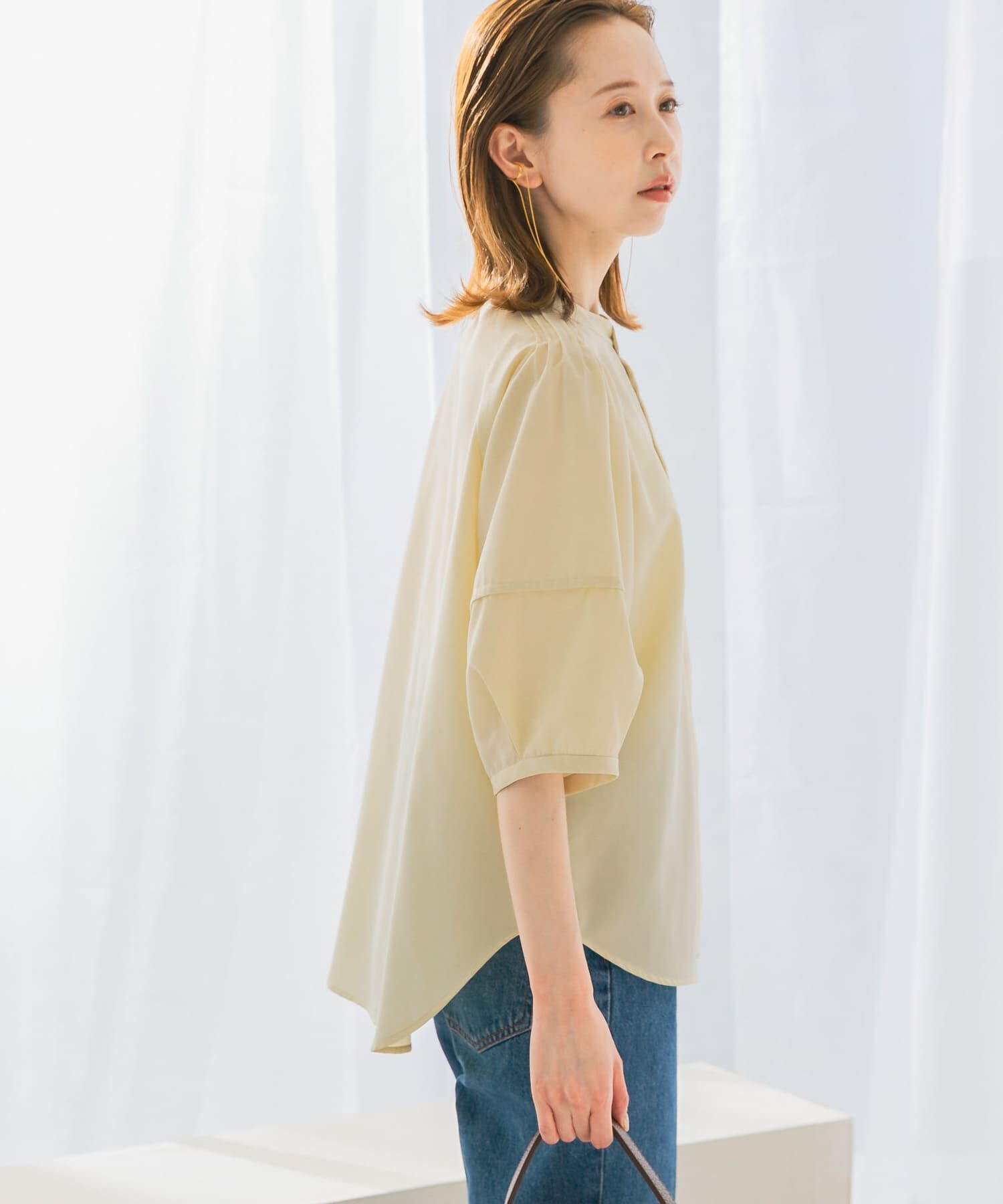 URBAN RESEARCH ROSSO「UVカットウォッシャブルリネン混シャツブラウス」|シャツ・ブラウス|