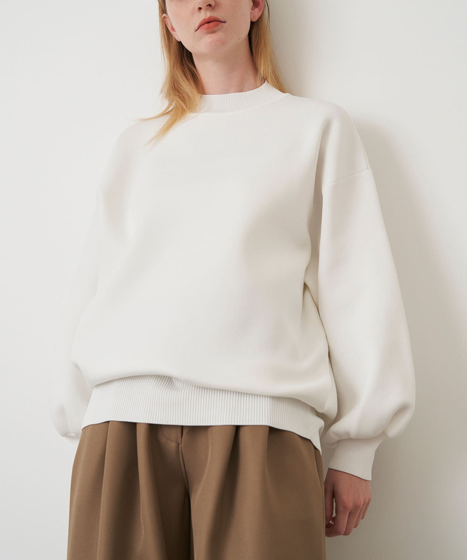 URBAN RESEARCH ROSSO「ELENDEEK　FORM SLEEVE OVER KNIT」|ニット・セーター|オフホワイト