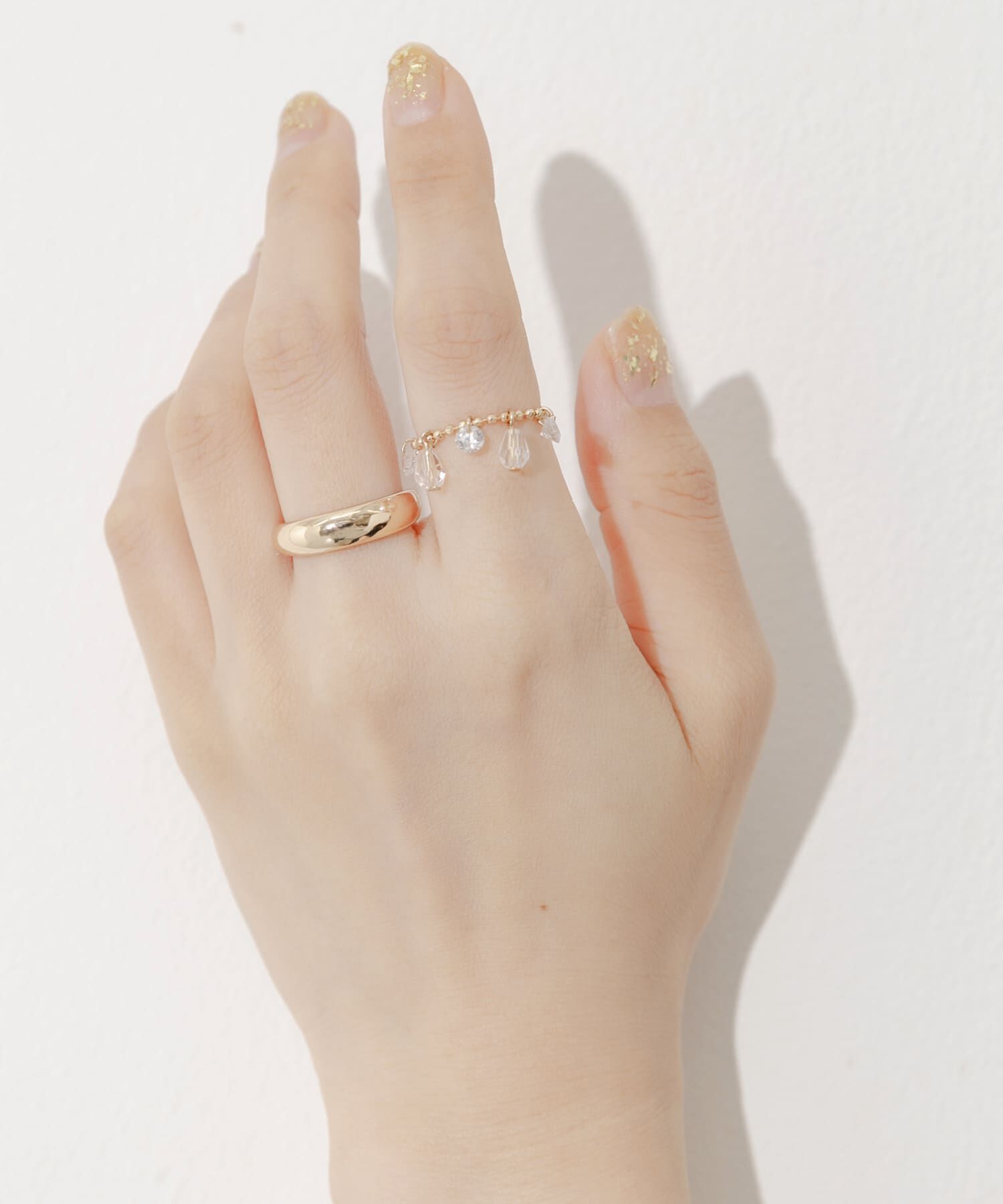 SMELLY「ビジューチェーン2セットリング」|リング|