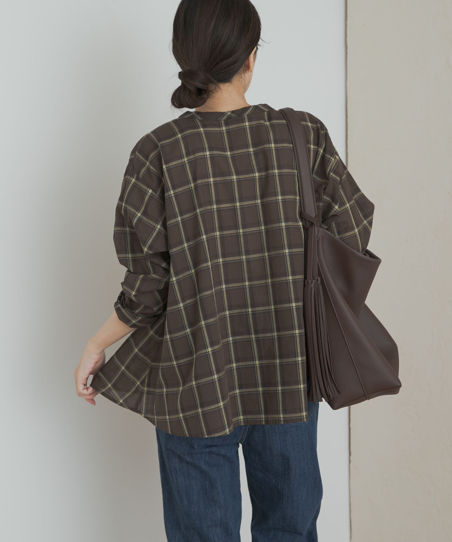 URBAN RESEARCH DOORS「チェックフレアブラウス」|Tシャツ・カットソー|