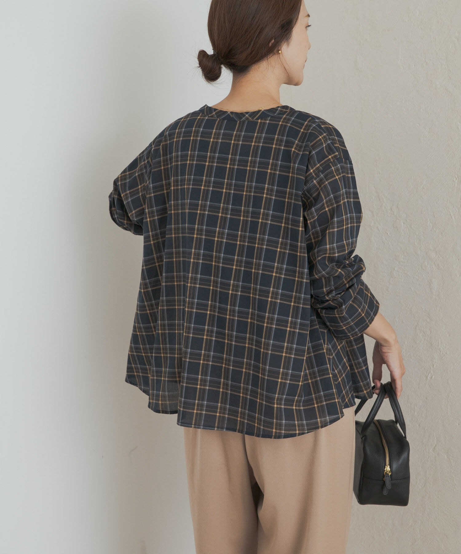 URBAN RESEARCH DOORS「チェックフレアブラウス」|Tシャツ・カットソー|