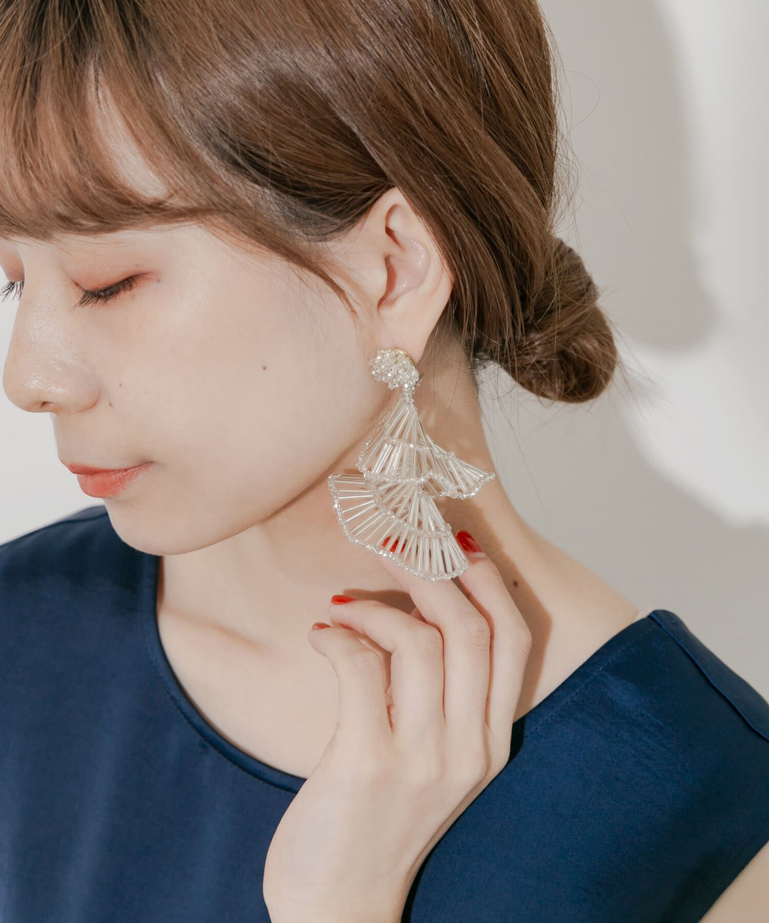 SMELLY「スパイラルビーズデザインピアス」|ピアス|