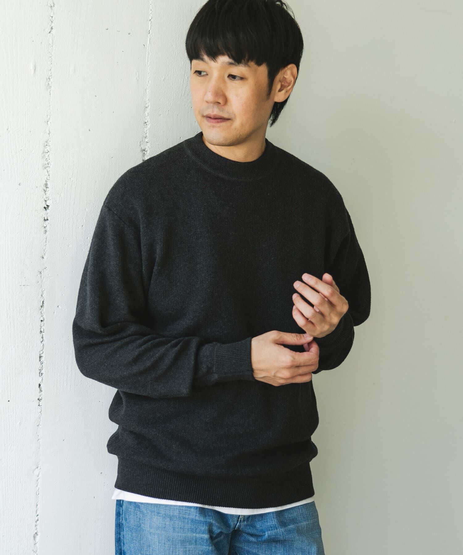 URBAN RESEARCH DOORS「『一部WEB限定カラー』コットンウール クルーネックニット」|ニット・セーター|