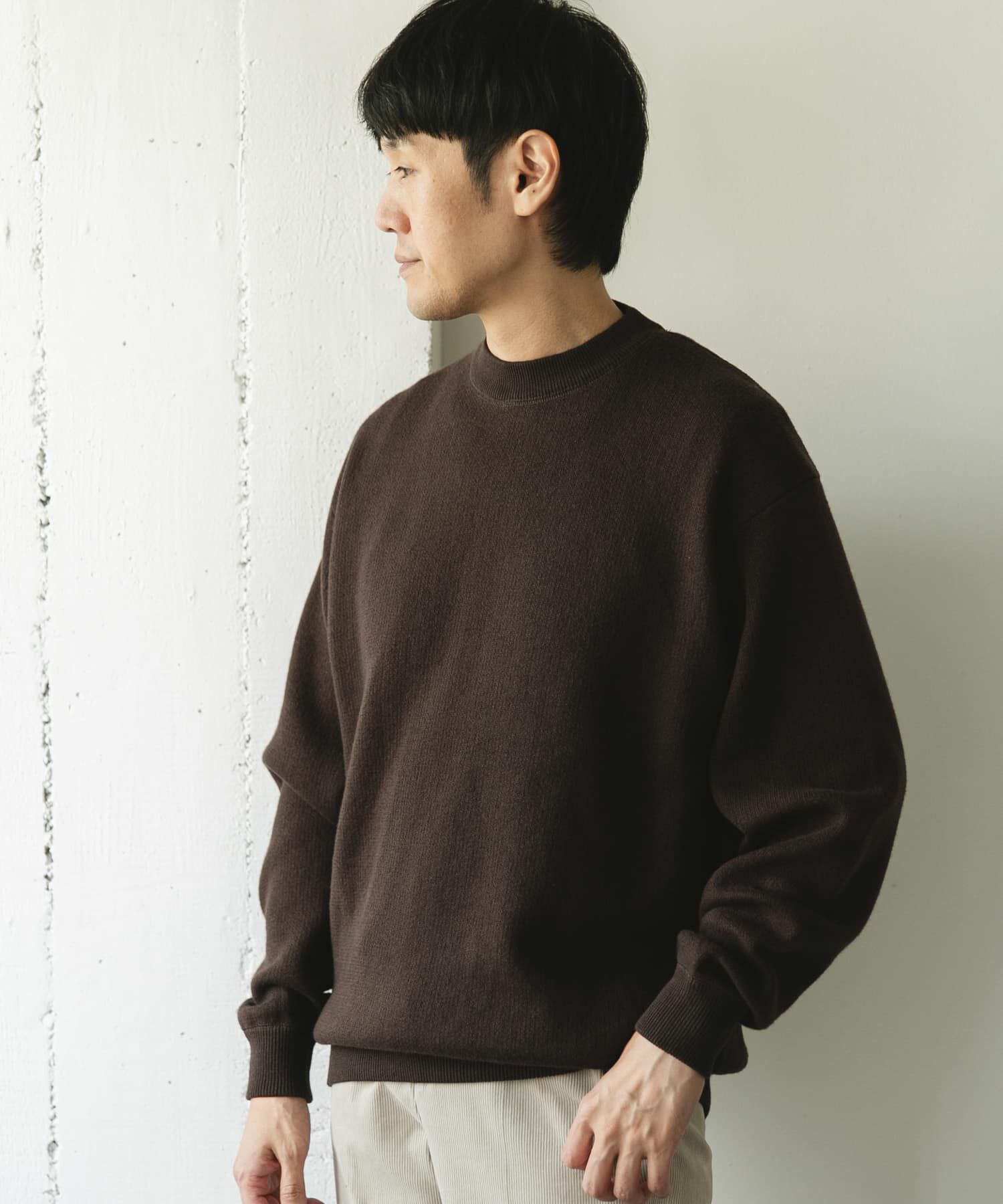 URBAN RESEARCH DOORS「『一部WEB限定カラー』コットンウール クルーネックニット」|ニット・セーター|