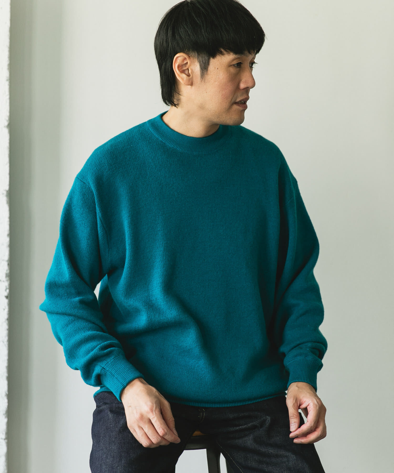 URBAN RESEARCH DOORS「『一部WEB限定カラー』コットンウール クルーネックニット」|ニット・セーター|