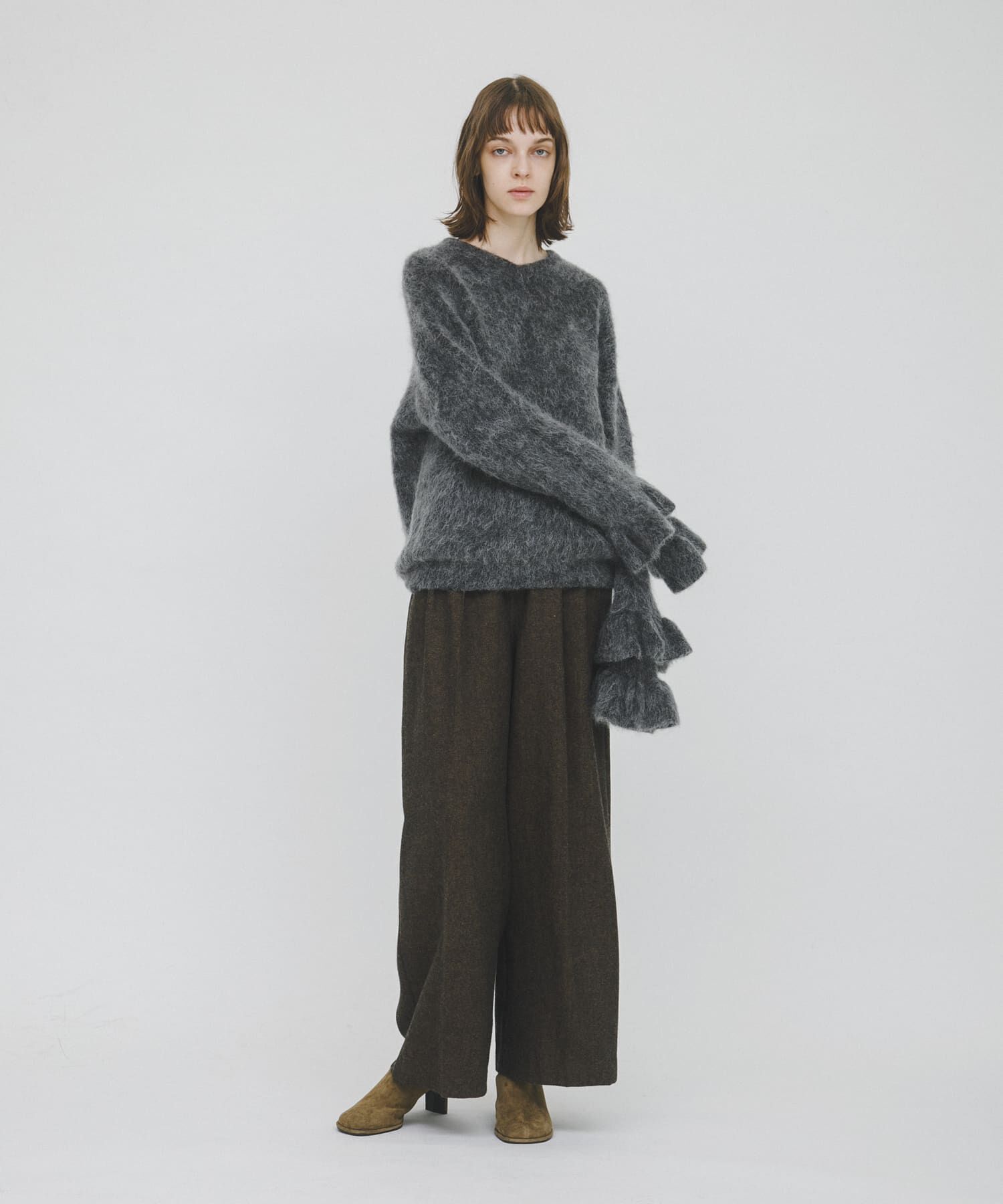 LAATO「straight wide tuck pants」|その他|キャメル
