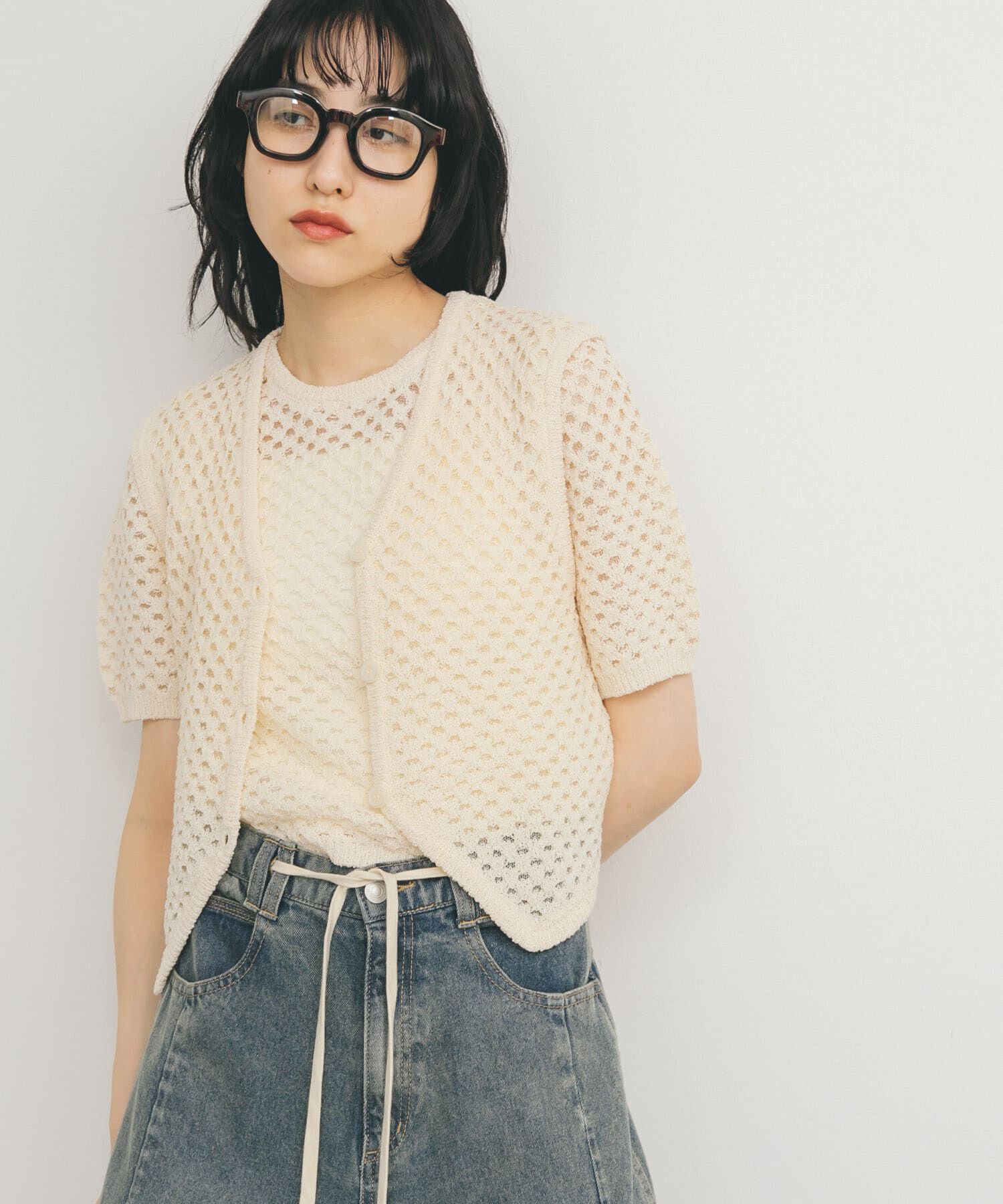  「ループヤーンメッシュベスト」|ベスト・ジレ|