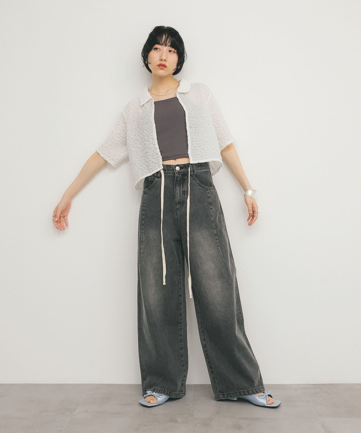  「ポップコーンクロップドシャツ」|シャツ・ブラウス|